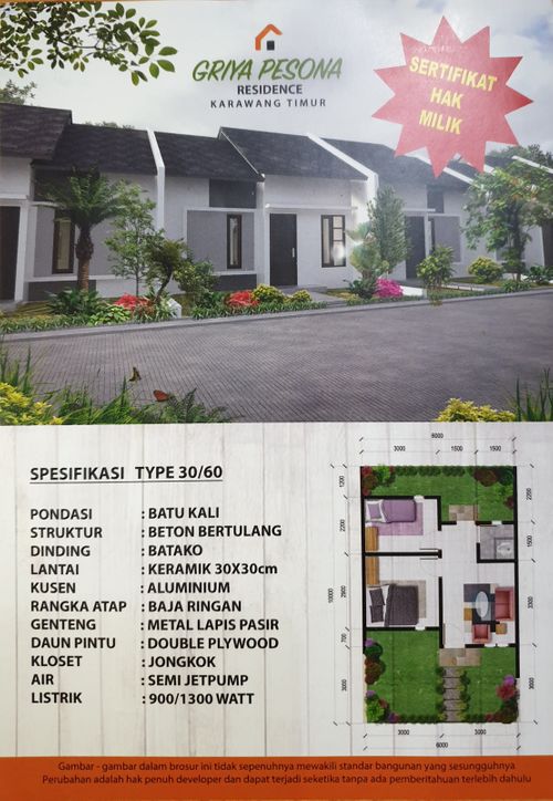 foto contoh rumah perumahan Cipta Karya Residence