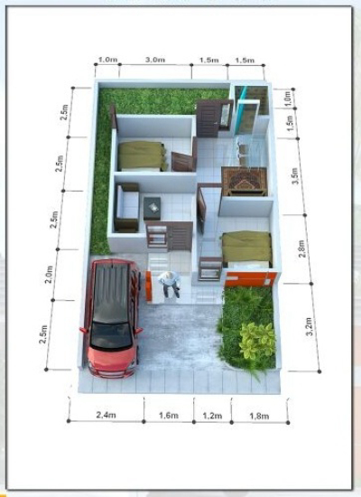 foto denah rumah tipe Subsidi perumahan AQILLA RESIDENCE