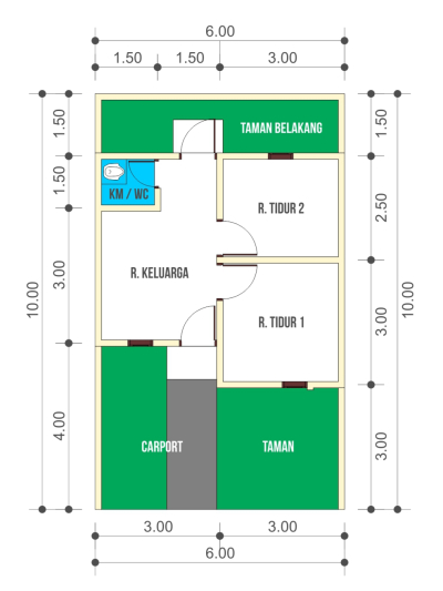 foto denah rumah tipe 30/60 perumahan Buana Valley Residence