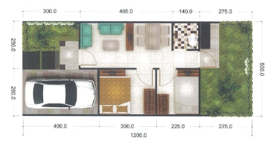 foto denah rumah tipe 30/60 perumahan GRAND HARMONI 2 BALARAJA