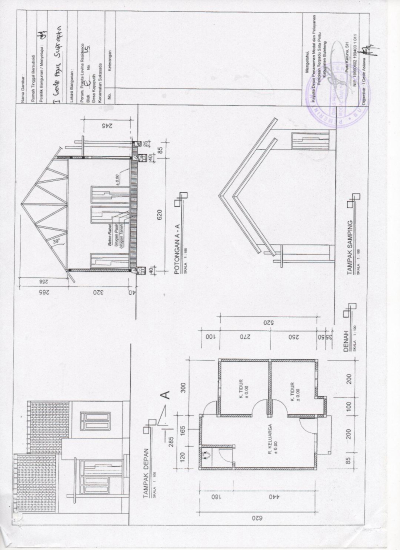 foto denah rumah tipe 36/75 SF perumahan Prapta Lovina Residence