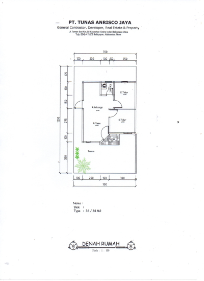 foto denah rumah tipe 36 perumahan PESONA BUKIT BATUAH 2