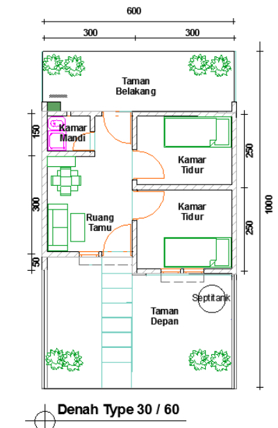 foto denah rumah tipe TERATAI perumahan FIRDAUS RESIDENCE 4