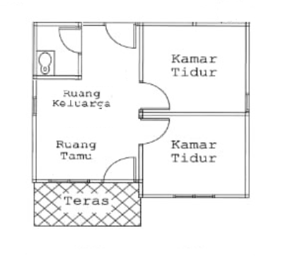 foto denah rumah tipe 36 perumahan HUNIAN GUNTUNG MANGGIS ASRI