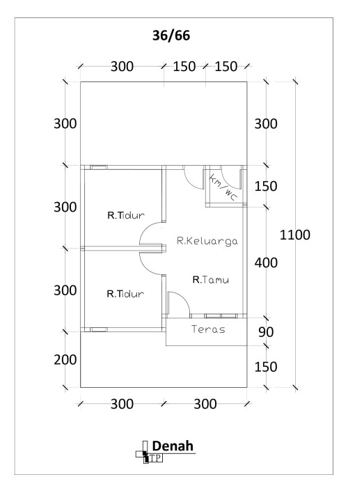 foto denah rumah tipe 36/66 perumahan VILLA MUTIARA HIJAU 2