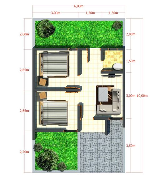 foto denah rumah tipe Subsidi perumahan Sonas Badean Raya