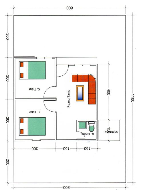 foto denah rumah tipe 36 RSH perumahan PALEM PRABUJAYA 3