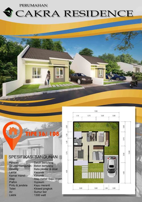 foto denah rumah tipe 36 perumahan CAKRA RESIDENCE