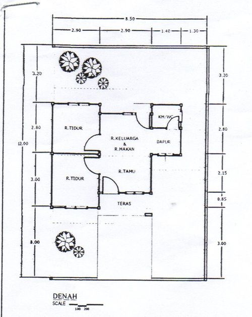 foto denah rumah tipe 36/102 M2  perumahan FATH RESIDENCE 