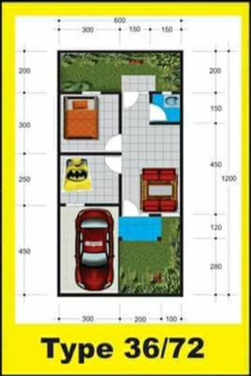 foto denah rumah tipe 36 perumahan Villa Indah Pondui