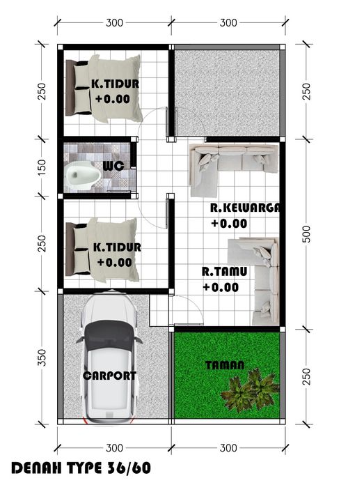 foto denah rumah tipe 36/60 perumahan MARGAMULYA INDAH REGENCY
