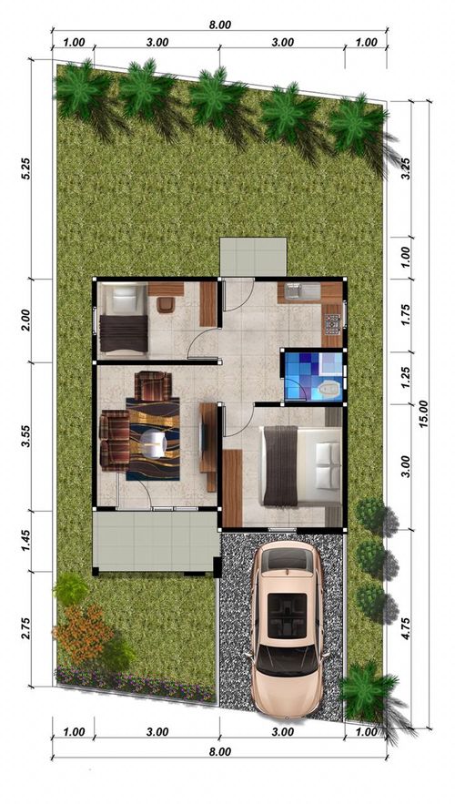 foto denah rumah tipe 36 perumahan Duta Mandiri Serdam