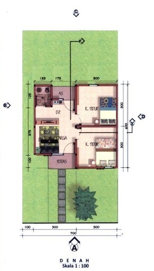 foto denah rumah tipe 36 ( Tunggal ) perumahan APERNAS KALTARA NUNUKAN RESIDENCE
