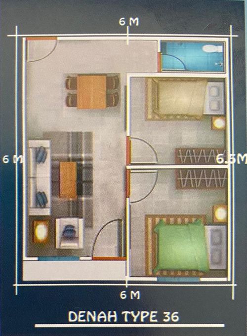 foto denah rumah tipe 36m2 perumahan GRIYA KARYA BAKTI