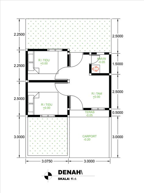 foto denah rumah tipe 27/60 perumahan TULIP RANGKAS RESIDENCE