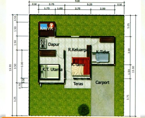 foto denah rumah tipe 36 perumahan MEGA ASRI PARK