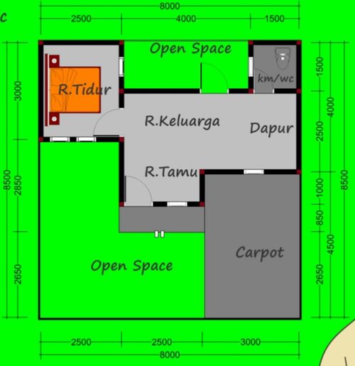 foto denah rumah tipe Subsidi perumahan PERMATA ASRI 3