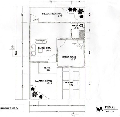 foto denah rumah tipe 30 perumahan GRIYA MANUNGGAL ASRI III