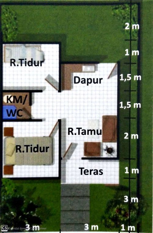 foto denah rumah tipe 36/84 perumahan Kemas Regency