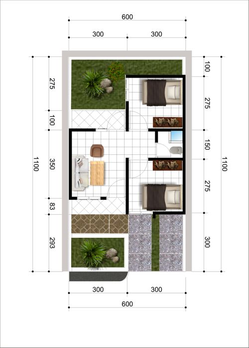 foto denah rumah tipe Subsidi 1 36/72 perumahan Telaga Cempaka Permai