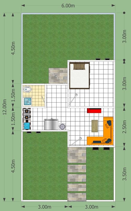 foto denah rumah tipe 27/72 nuri perumahan Perumnas Pondok Indah Cianjur