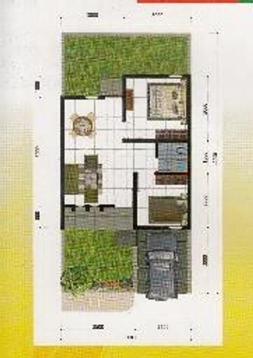 foto denah rumah tipe 36/72+ perumahan Perumnas Pondok Indah Cianjur