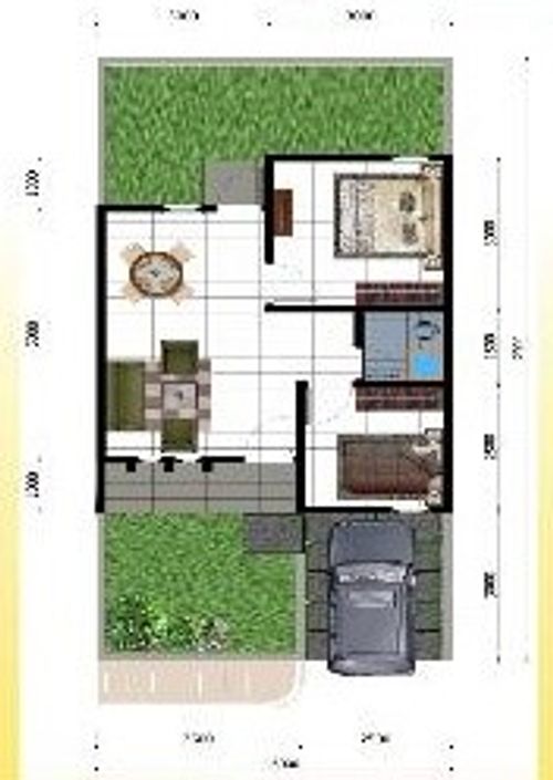 foto denah rumah tipe 36/72 perumahan Perumnas Pondok Indah Cianjur