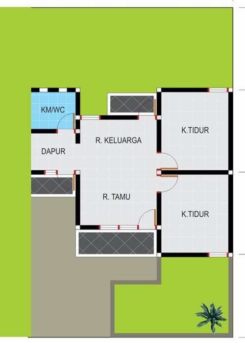foto denah rumah tipe 36/120 Baru perumahan Perumnas Pondok Indah Cianjur