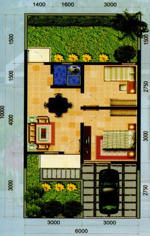 foto denah rumah tipe 30 perumahan RHABAYU GARDEN 2