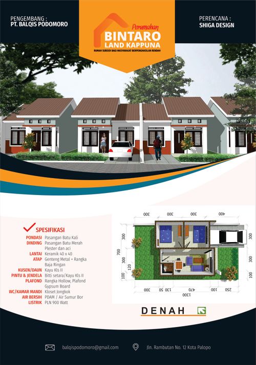 foto denah rumah tipe 36 perumahan Bintaro Land Kappuna