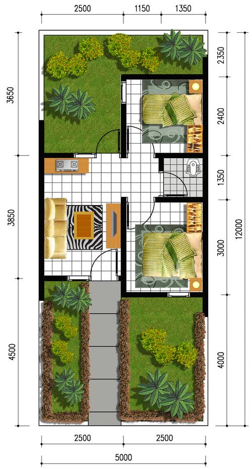 foto denah rumah tipe RST.27/70 perumahan Perumnas Samatan Asri