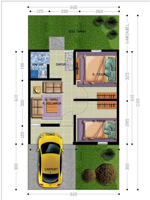 foto denah rumah tipe 36 perumahan GRIYA MUTIARA MUNGGUT