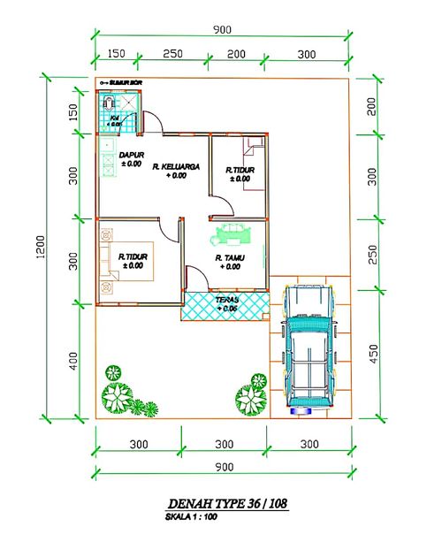 foto denah rumah tipe 36 perumahan ALMA PERDANA RESIDENCE