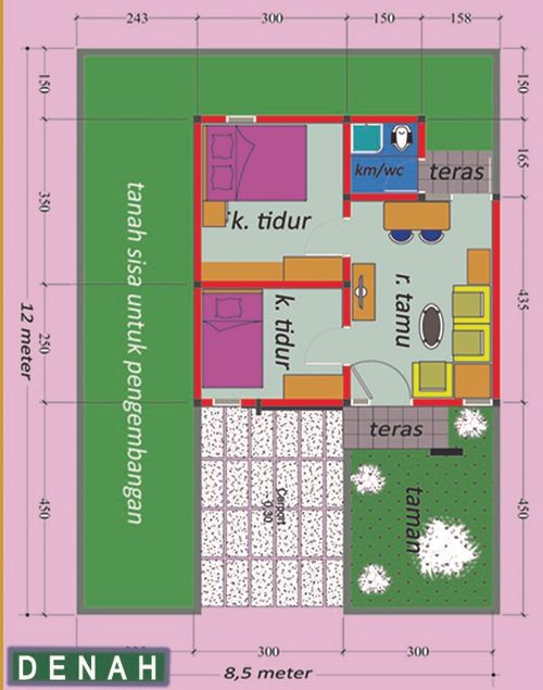 foto denah rumah tipe Subsidi perumahan PURI MAS WAINGAPU