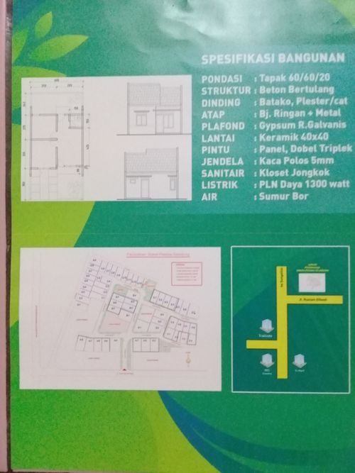 foto denah rumah tipe PESONA perumahan Perum Green Pesona Selindung
