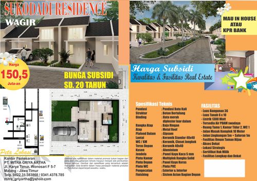 foto denah rumah tipe harmoni perumahan SUKODADI RESIDENCE