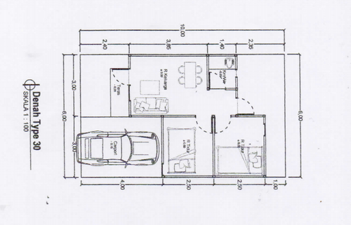 foto denah rumah tipe E26 perumahan Pagu Hasanah Smart Living