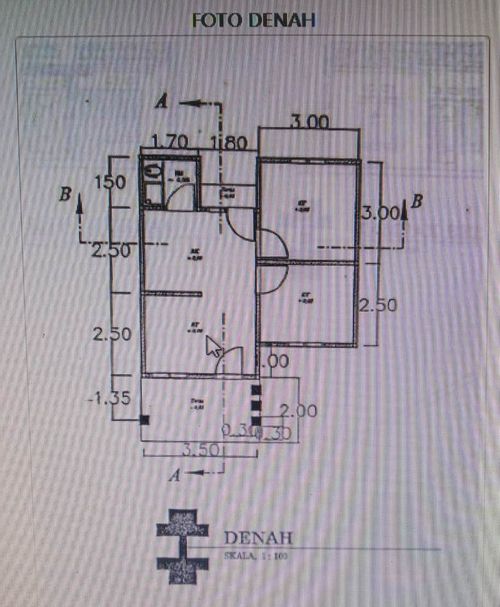 foto denah rumah tipe RST 36 perumahan Purwo Bakti Indah 