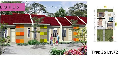 foto denah rumah tipe LOTUS  perumahan SUKOMORO CITY