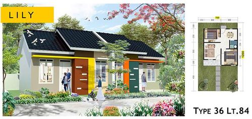 foto denah rumah tipe LILY perumahan SUKOMORO CITY