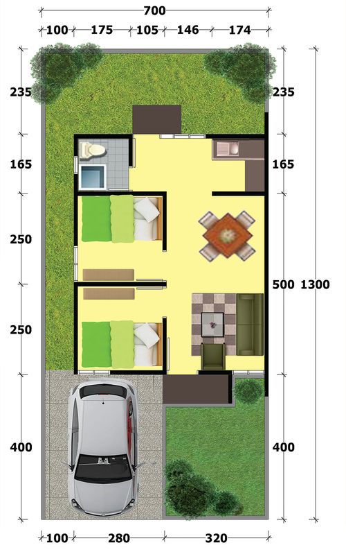 foto denah rumah tipe 40 perumahan Barangaroo Kirana Home's