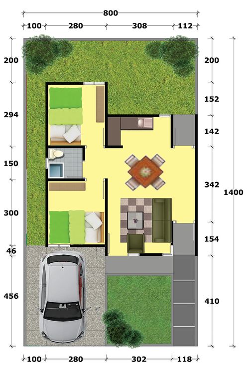 foto denah rumah tipe 45 perumahan Barangaroo Kirana Home's