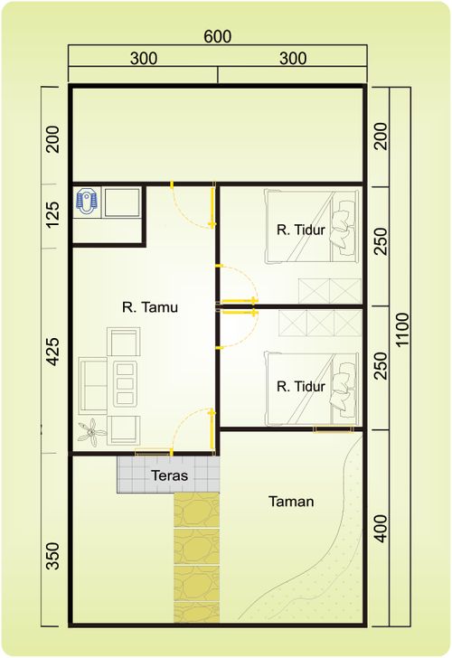foto denah rumah tipe Yasmina perumahan Walantaka Permai