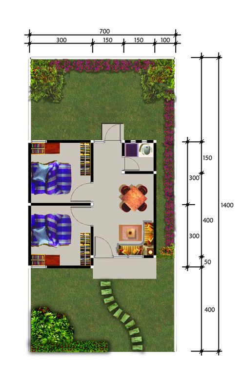 foto denah rumah tipe 36/125 perumahan Putramas Residence