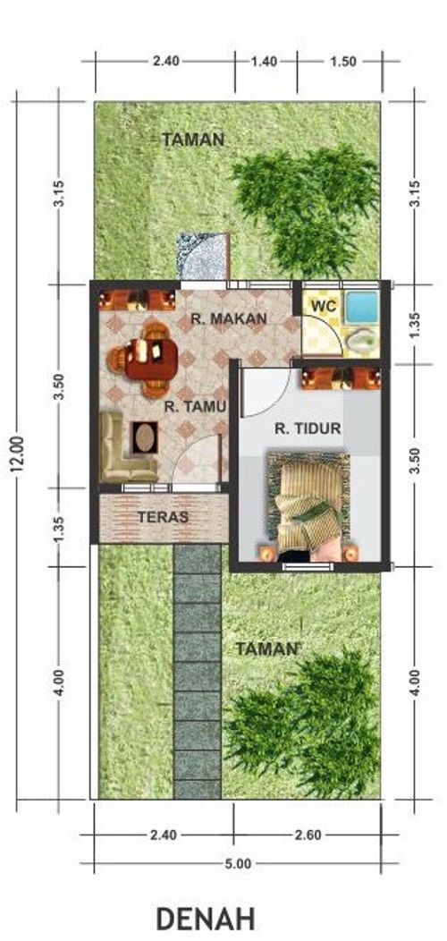 foto denah rumah tipe 22 perumahan PESONA BUKIT BINTANG
