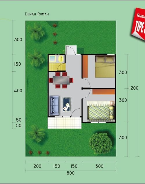 foto denah rumah tipe 36 perumahan VILLA BAYANI