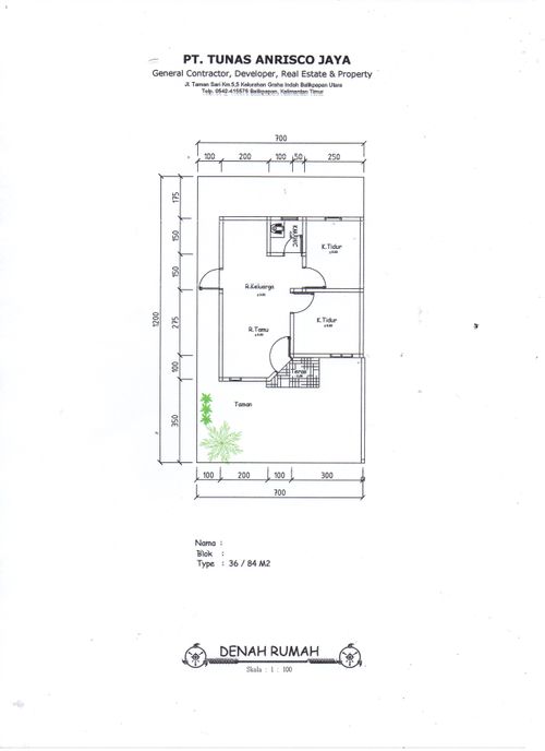 foto denah rumah tipe 36 perumahan PESONA BUKIT BATUAH 2