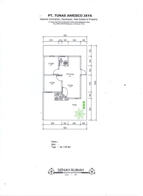 foto denah rumah tipe 36 perumahan PESONA BUKIT BATUAH 2