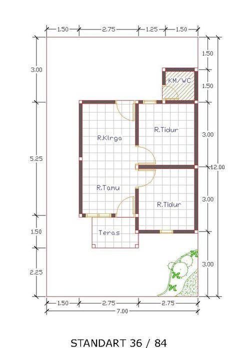 foto denah rumah tipe Standart 36/84 perumahan PERUMAHAN PURI BUKIT MAS