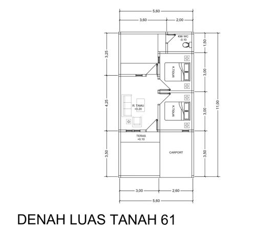 foto denah rumah tipe Tigapuluh Enam perumahan GRIYA FORTUNA SEBANI